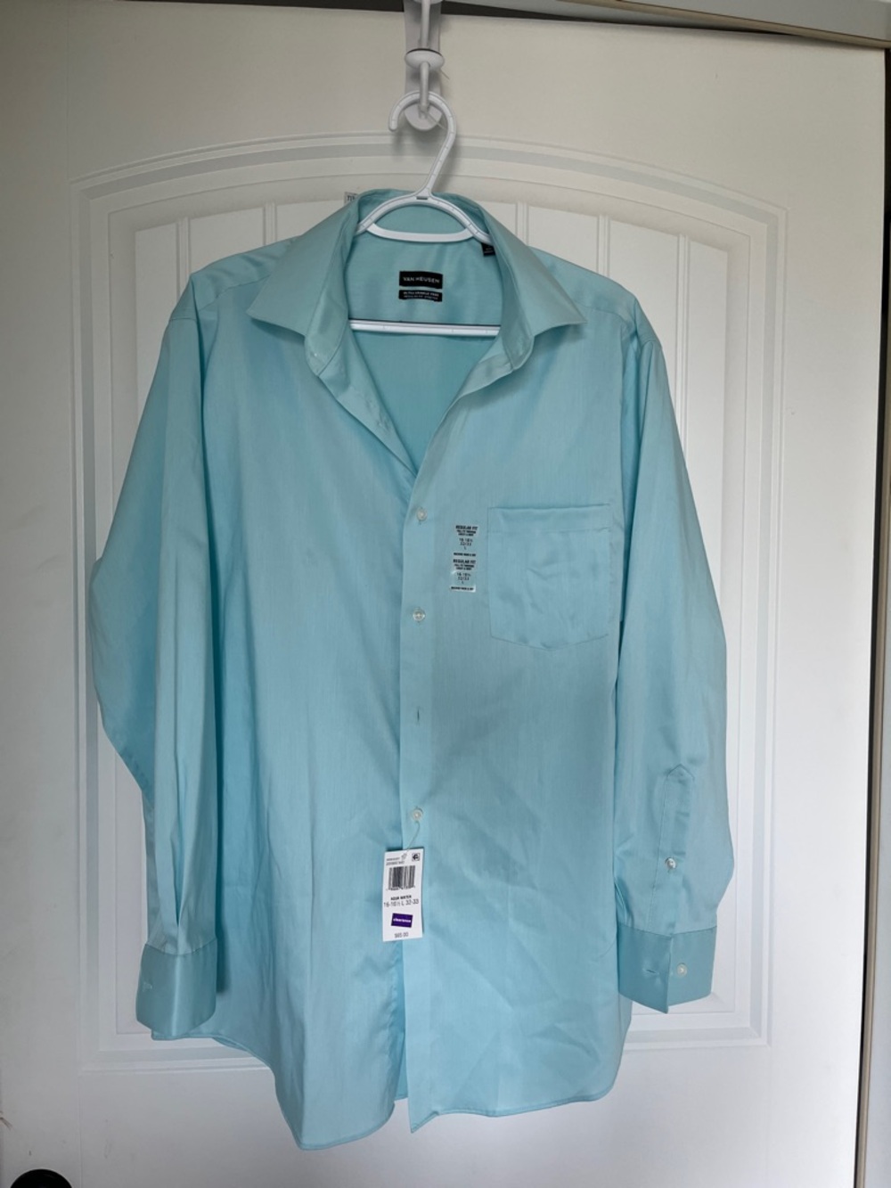 Van Heusen Men's Aqua Long-Sleeve Dress Shirt